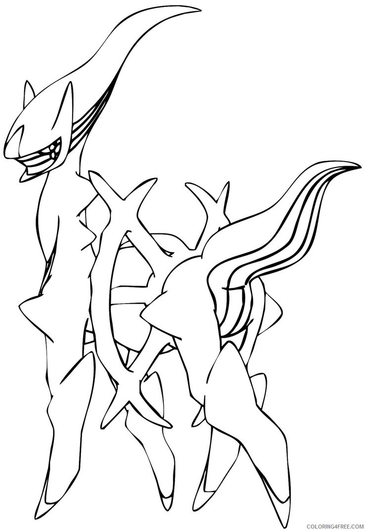 Arceus Legendary Pokemon Coloring Pages Coloring4free Coloring4Free