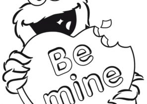 Valentines Day Coloring Pages Cookie Monster Coloring Pages