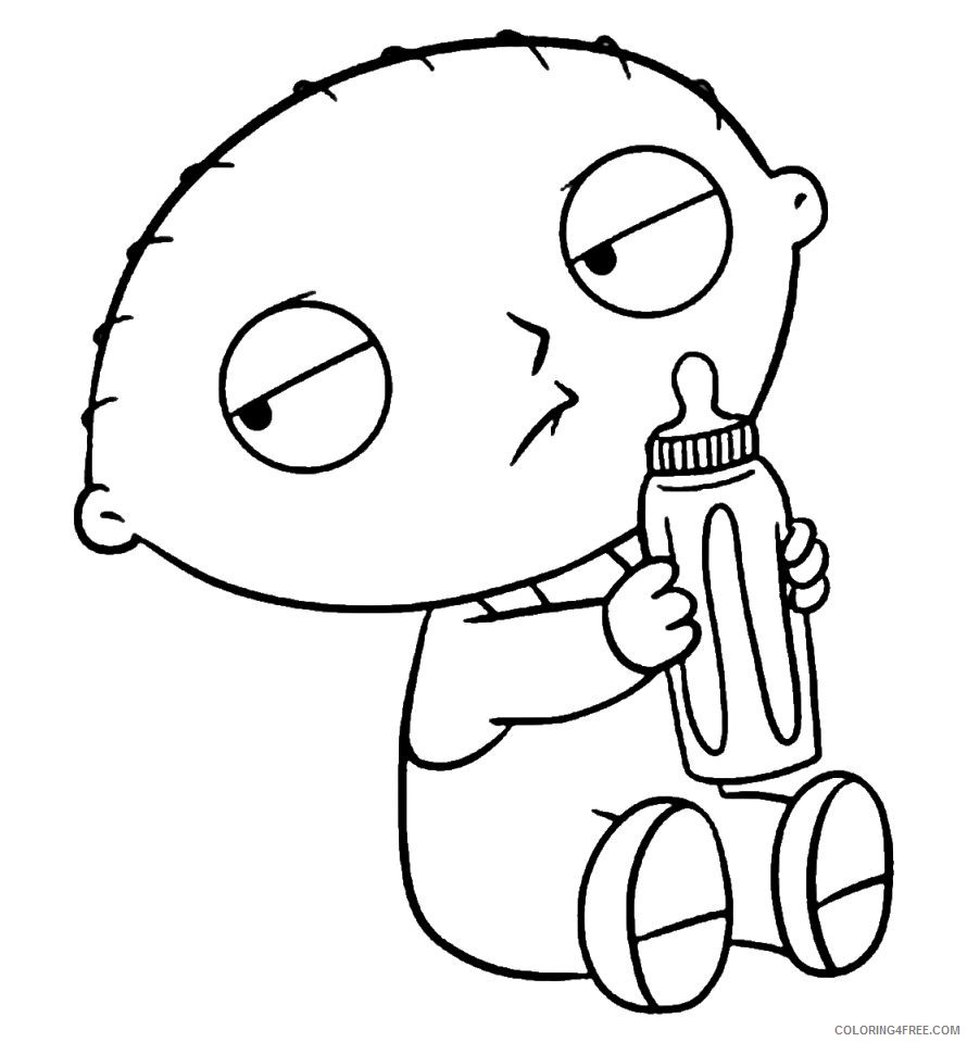 family guy coloring pages stewie with milk coloring4free Family Guy Cartoon Coloring Pages Ghetto Family Guy
