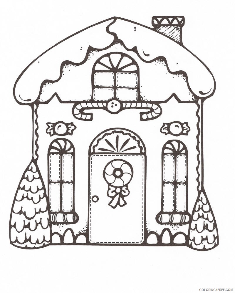 christmas gingerbread house coloring pages Coloring4free gingerbread house coloring pages free printable Coloring4free