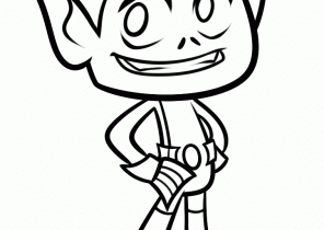 Teen Titans Coloring Pages Coloring4free Beast Boy