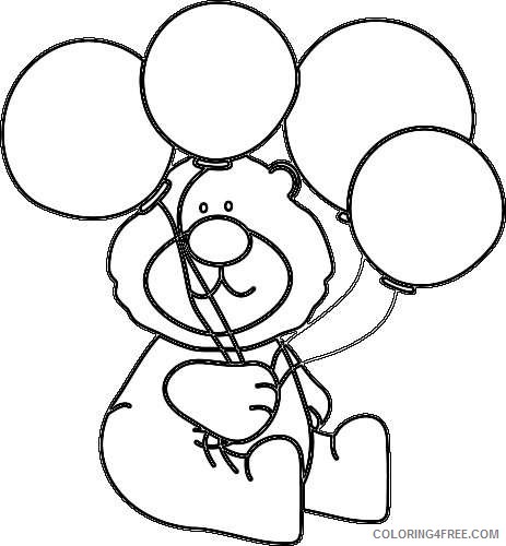 balloon black and white bear with balloons black white png ZD2K2d coloring