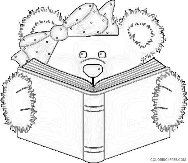 bear reading a book Zf2il0 coloring