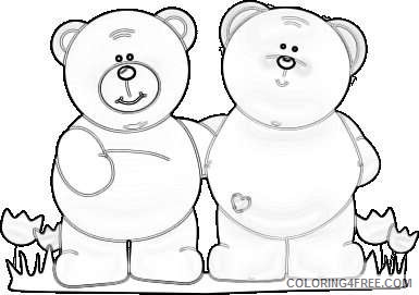 best friend bears two bears standing with arms around one another Ua0LpR coloring