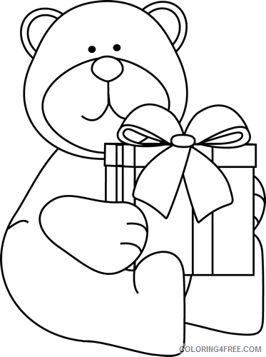black and white christmas bear with gift black and white ajxTk8 coloring