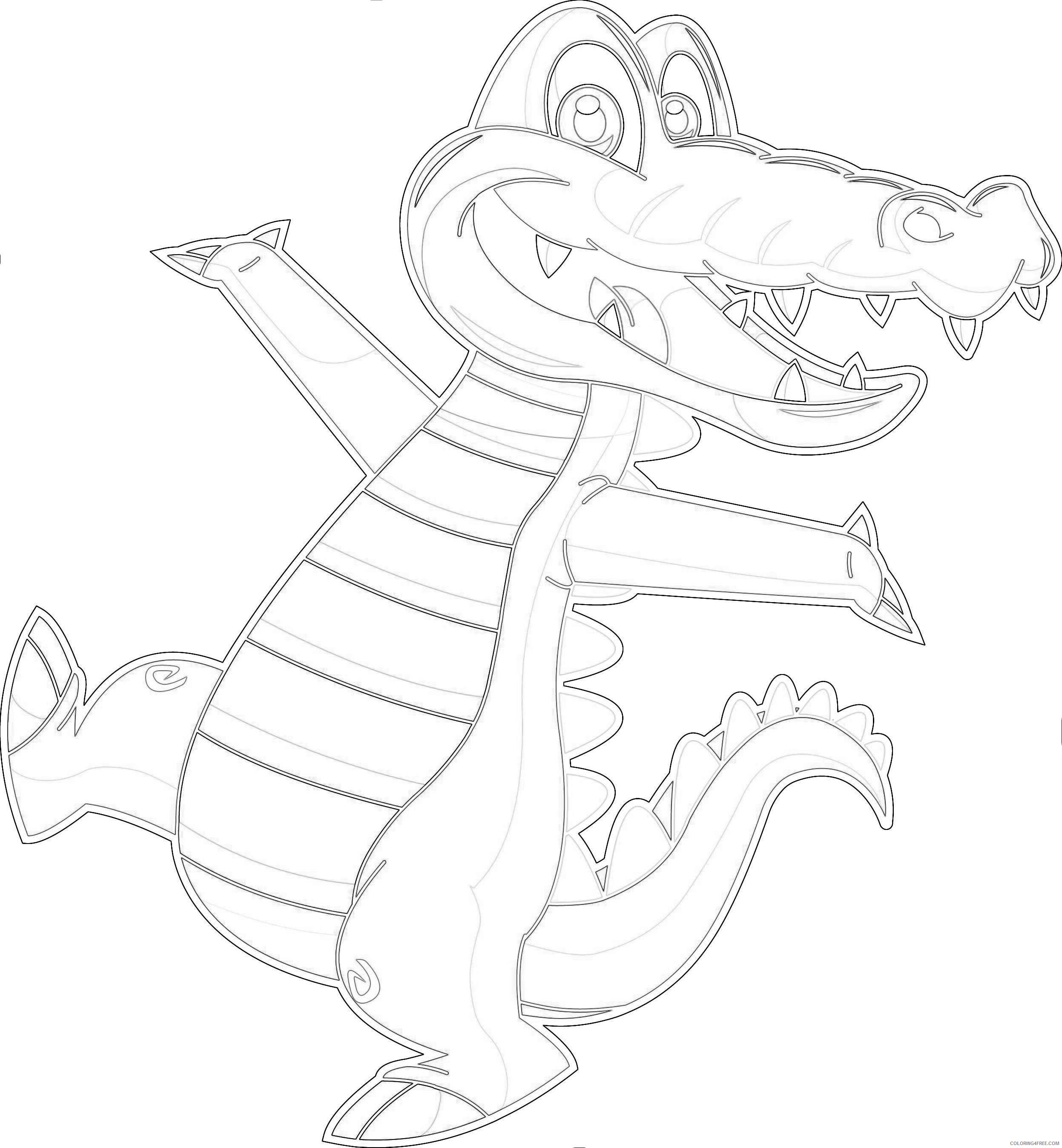 Simple Cute Alligator Coloring Pages for Kids