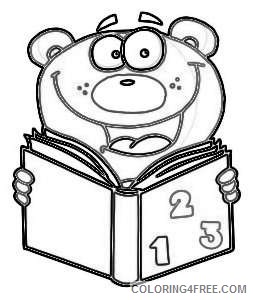 education illustration of a happy bear reading lxbr7q coloring