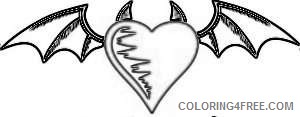 heart red heart with black bat wings and devil horns raMG6A coloring