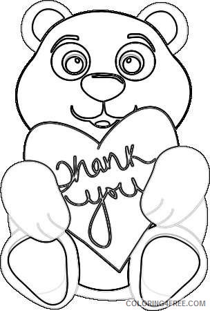 thank you bear holding a heart with the words thank you on R9nvrf coloring