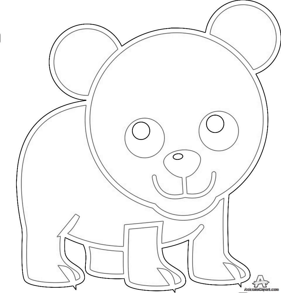 walking little bear design download coloring