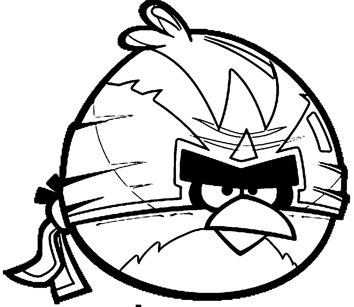 Angry Birds Coloring Pages Big Bird Ninja Coloring4free Coloring4free Com