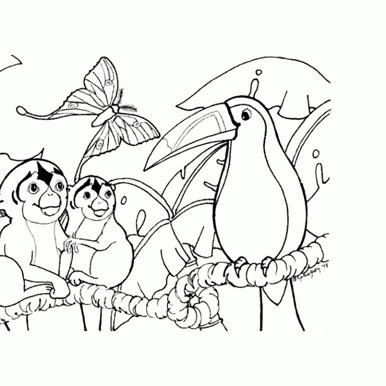 amazon rainforest coloring pages with animals Coloring4free