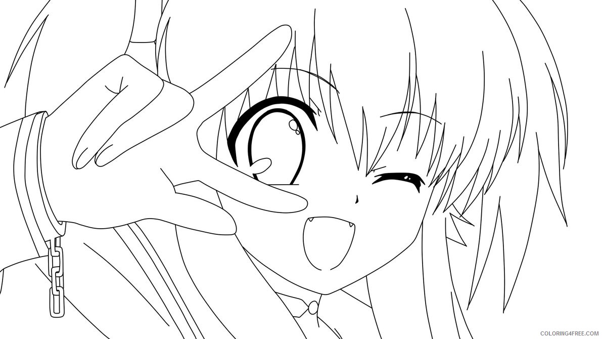 anime coloring pages cat girl face Coloring26free - Coloring26Free.com