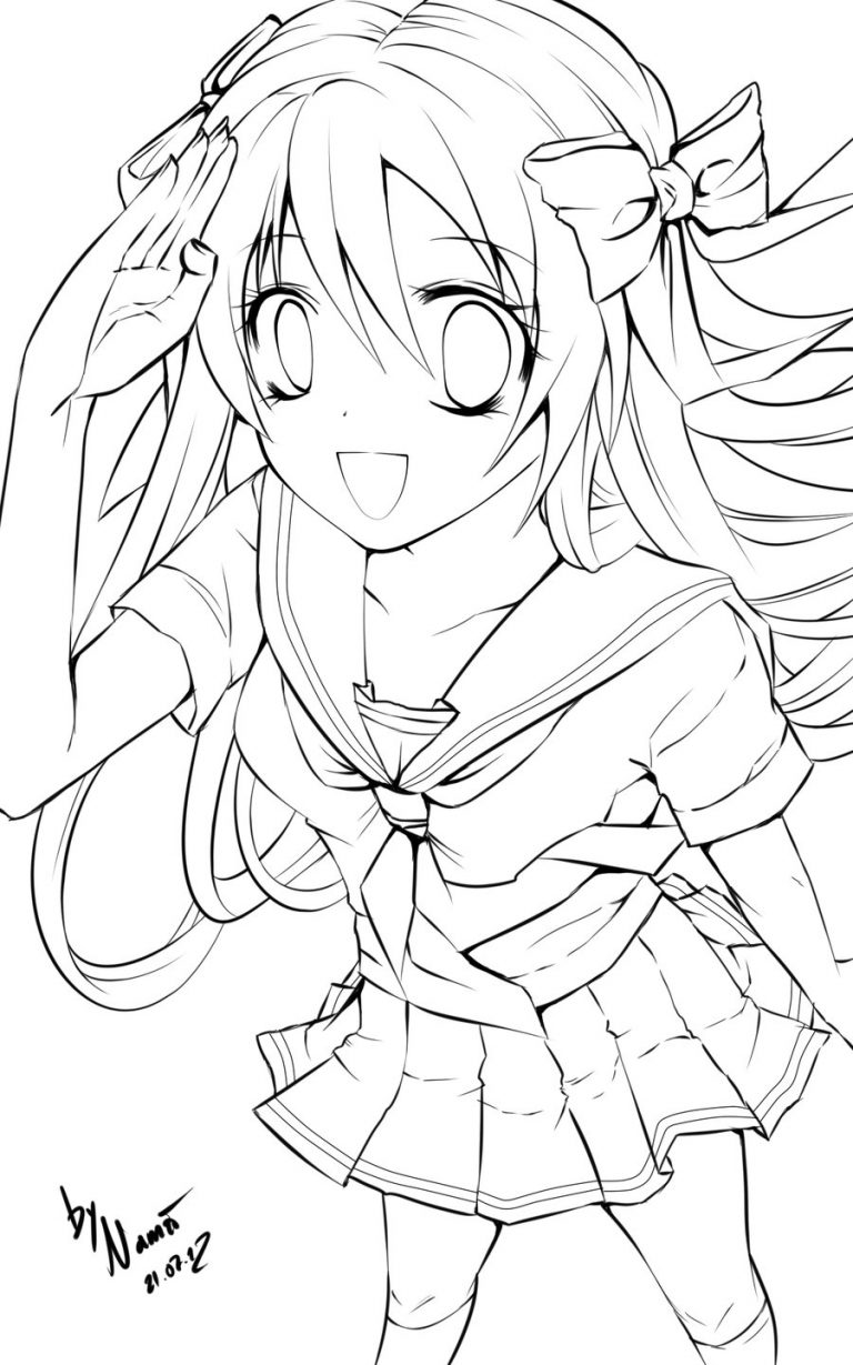Anime Girl Coloring Pages For Teenagers Coloring4free