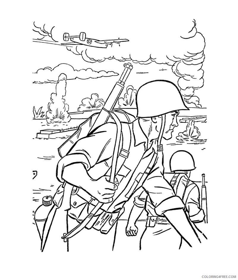 Army Coloring Pages Soldiers In Battlefield Coloring4free Coloring4free Com - roblox armyman cooling page