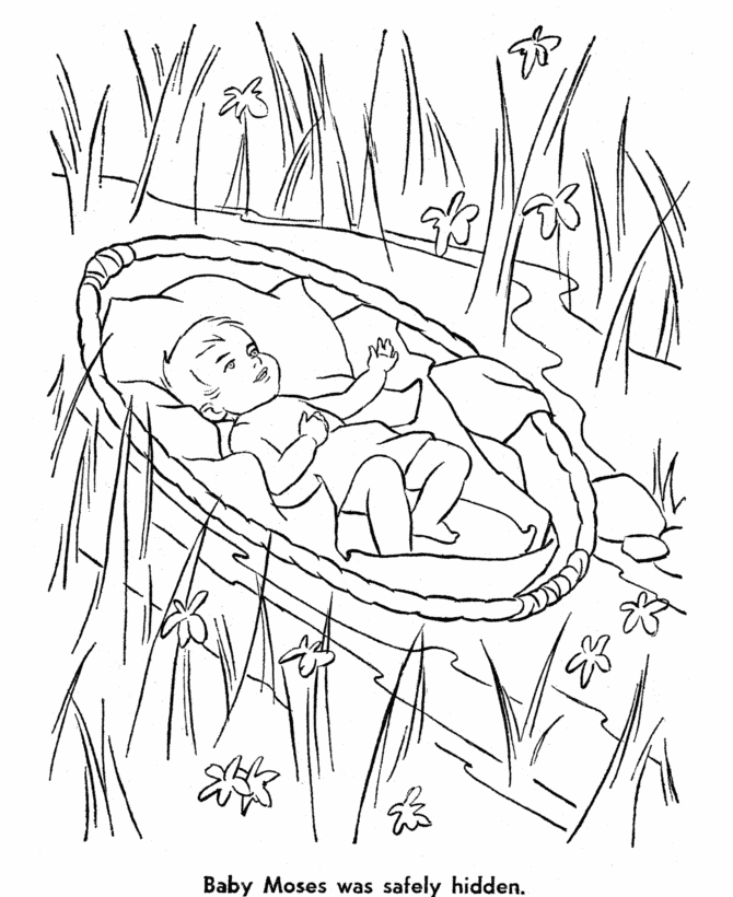 Baby Moses Coloring Pages Printable Coloring4free Coloring4free Com