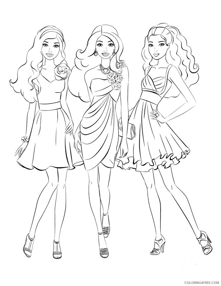 Barbie Coloring Pages Fashion Style Coloring4free Coloring4free Com