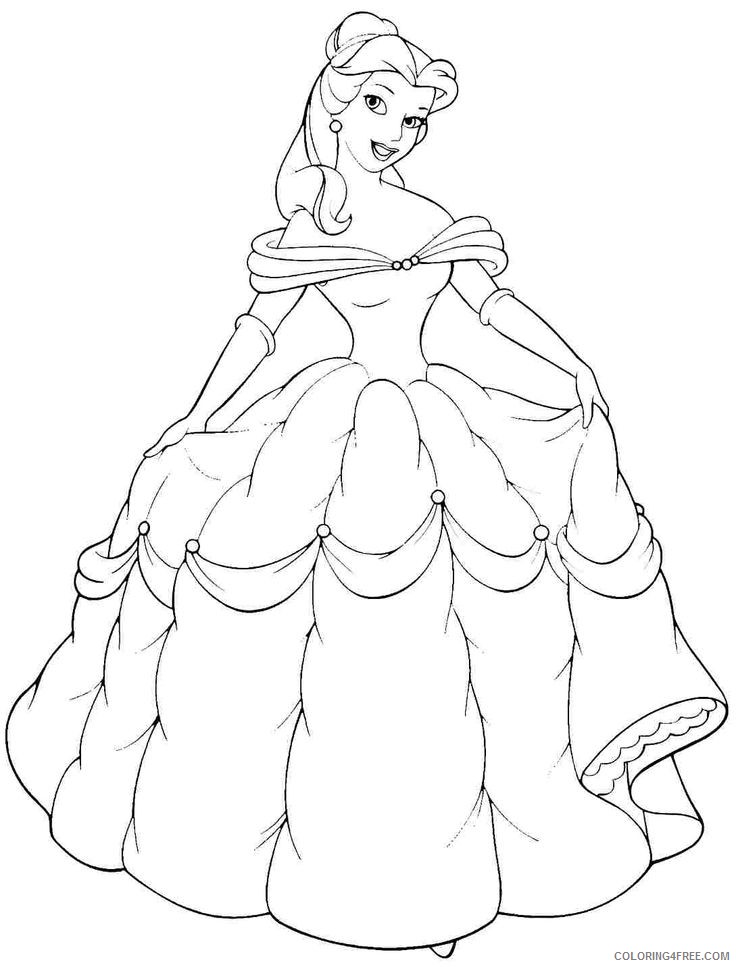 Belle Coloring Pages Beauty And The Beast Coloring4free Coloring4free Com