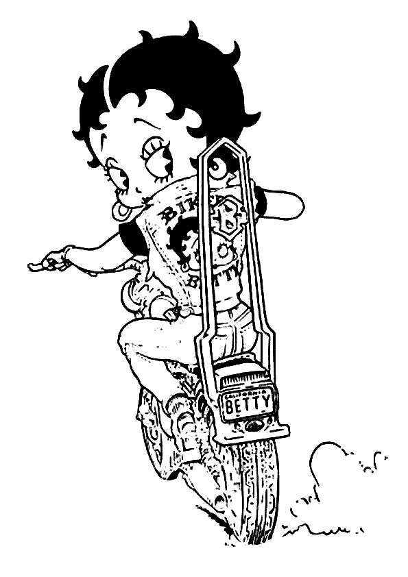 betty boop coloring pages biker Coloring4free - Coloring4Free.com