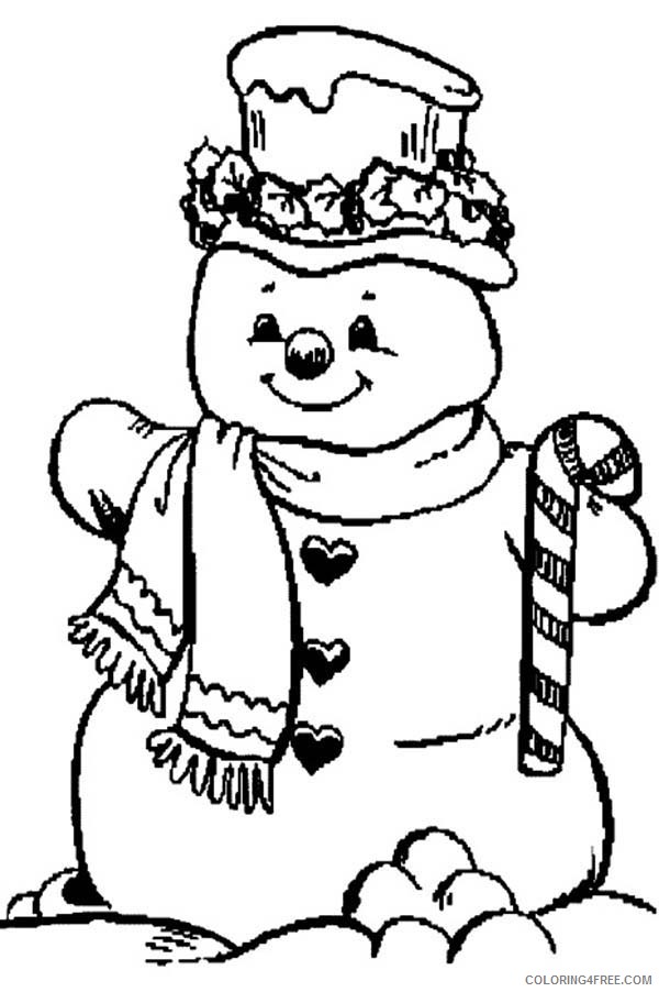 candy cane coloring pages and snowman Coloring4free - Coloring4Free.com
