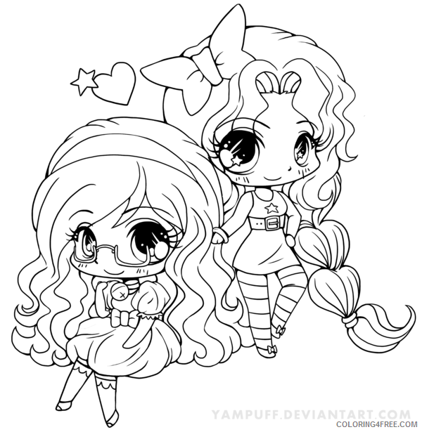 Chibi Anime Girls Coloring Pages Coloring4free Coloring4free Com