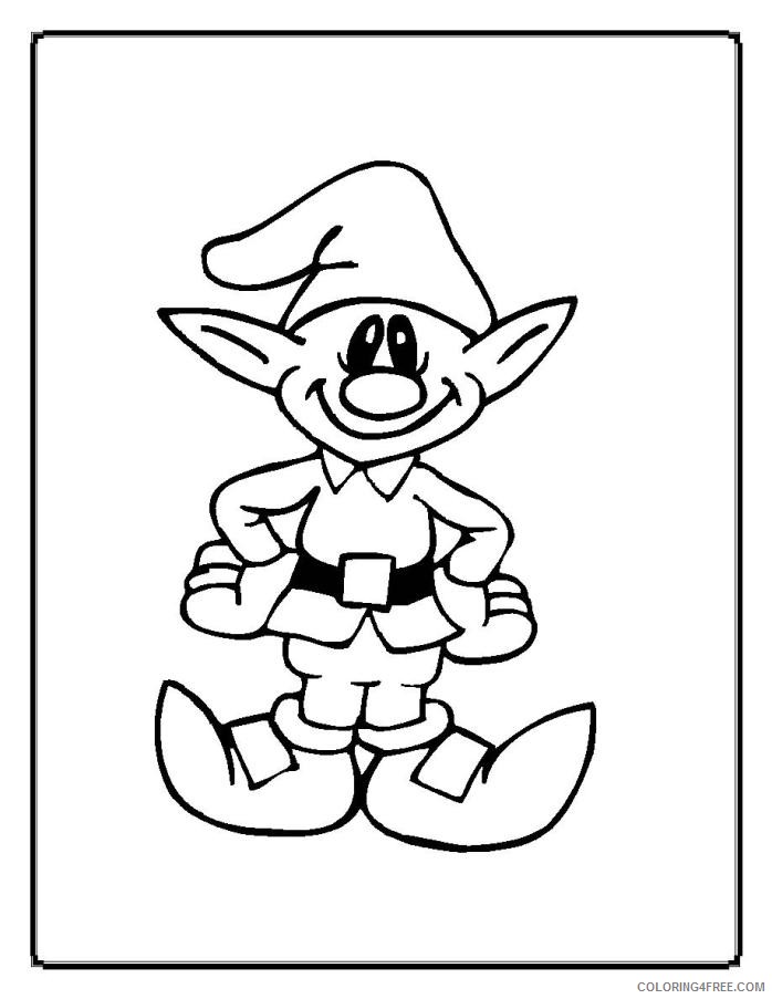 Christmas Elf Coloring Pages Printable Coloring4free Coloring4Free