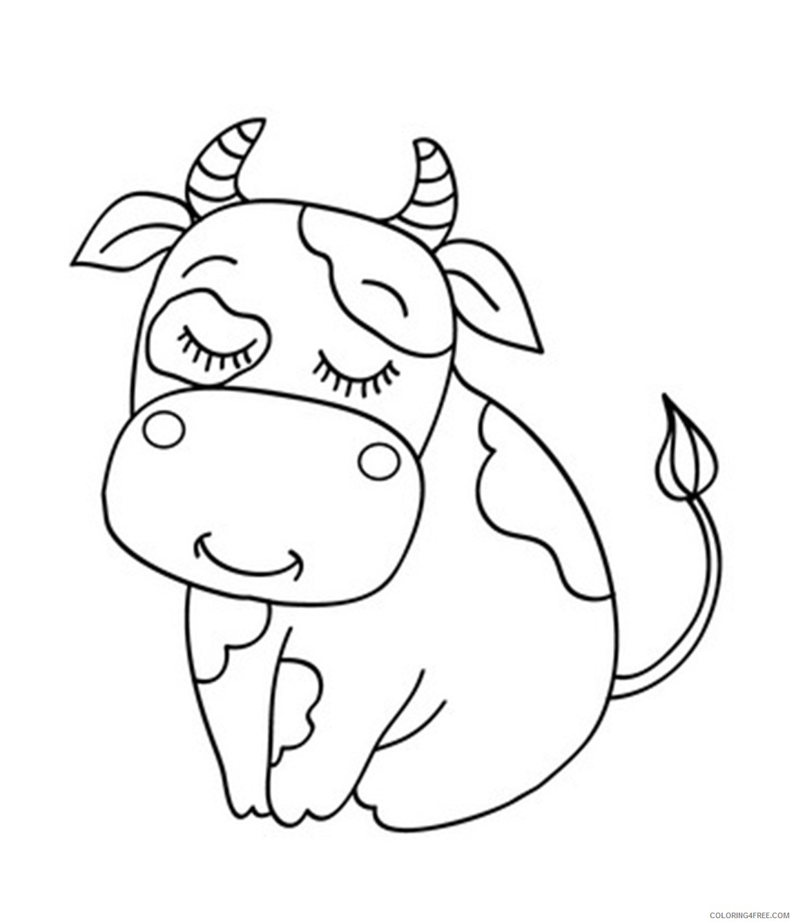 Cute Cow Coloring Pages To Print Coloring4free Coloring4free Com