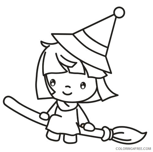 Anime Cute Witch Coloring Pages - Coloring and Drawing