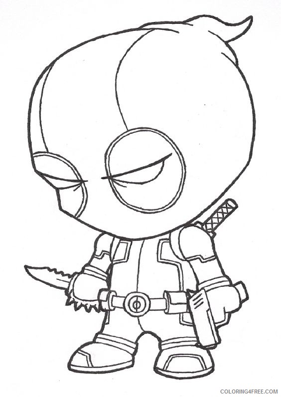 Deadpool Coloring Pages Middle Finger Coloring4free Coloring4free Com