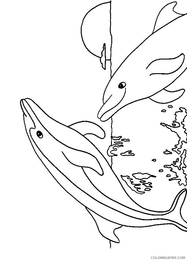 dolphin coloring pages with sunset Coloring4free - Coloring4Free.com