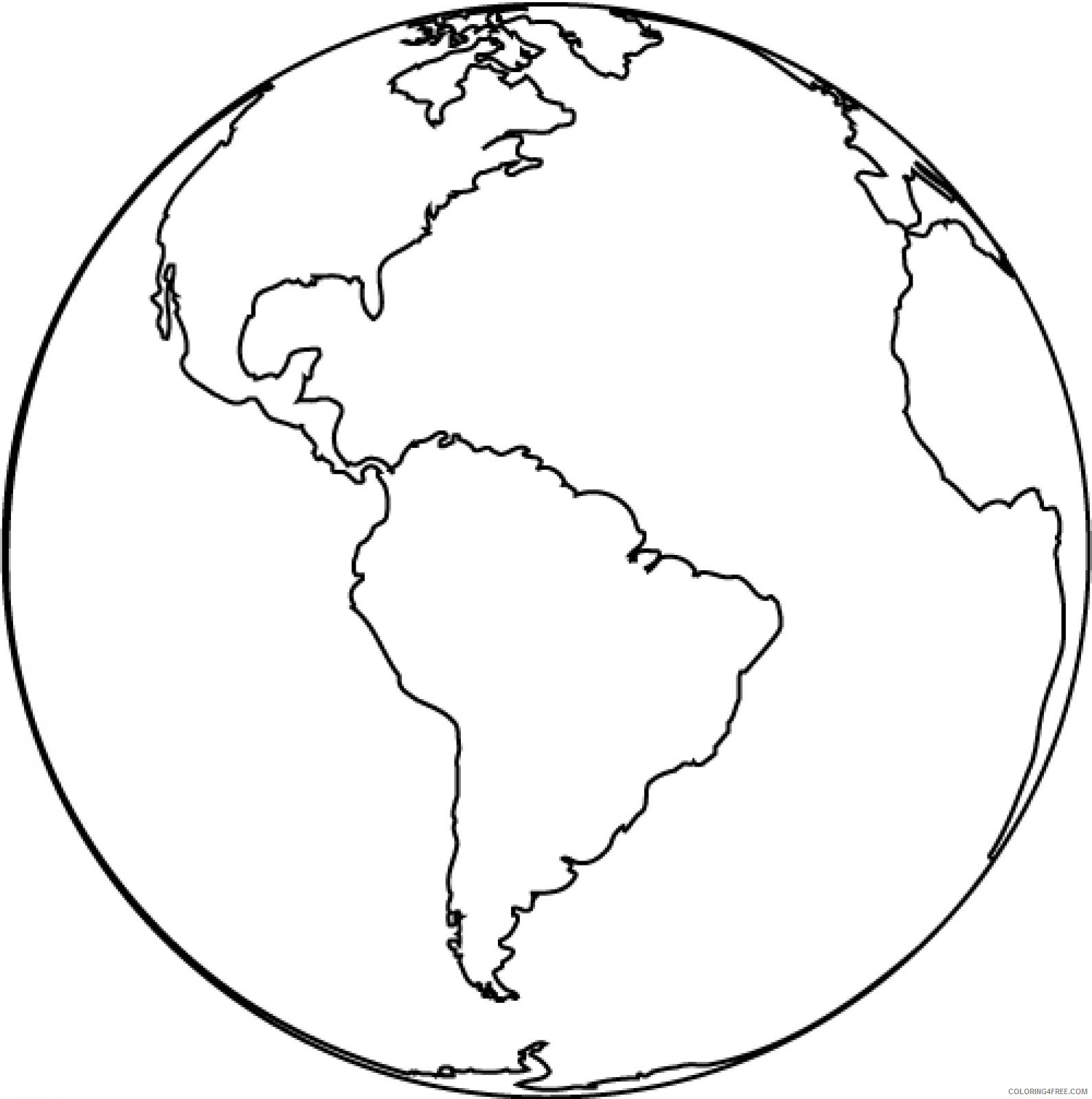 Earth Coloring Pages American Continent Coloring4free Coloring4free Com