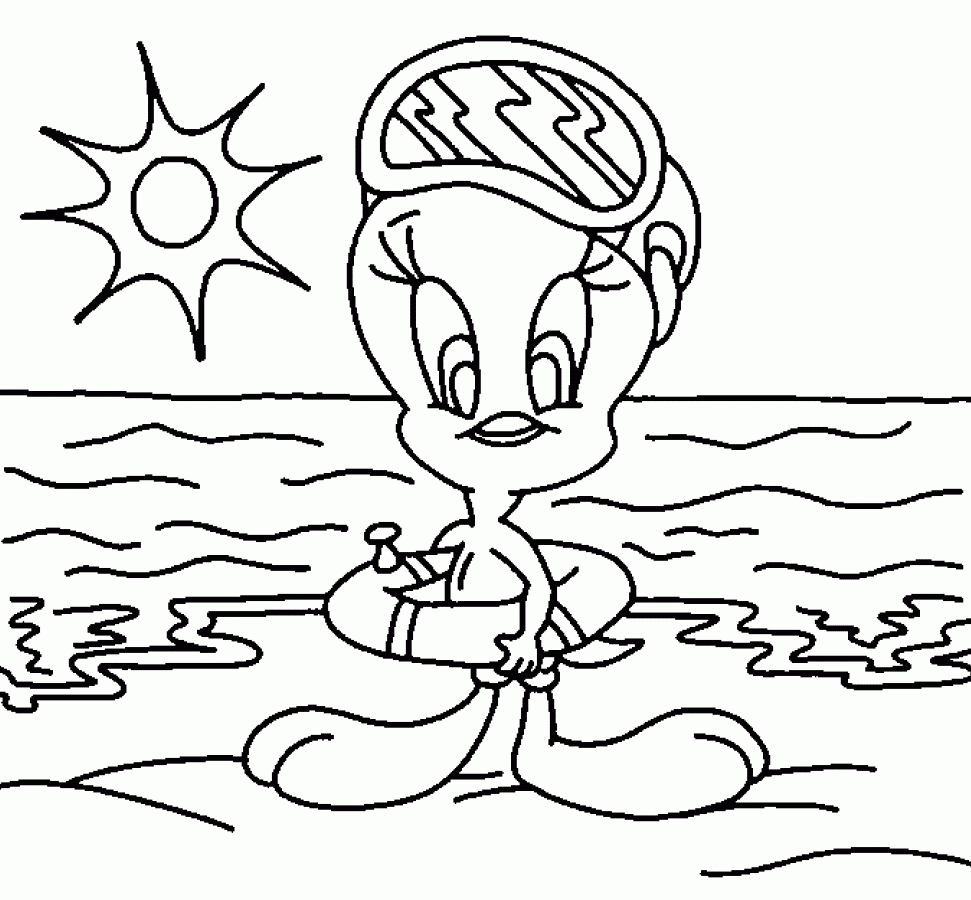 Hello Kitty At The Beach Coloring Pages Coloring4free Coloring4free Com