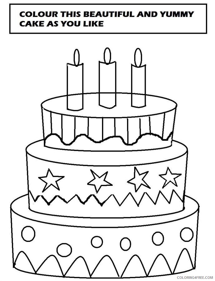 free cake coloring pages for kids Coloring4free - Coloring4Free.com