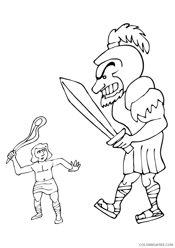 Free David And Goliath Coloring Pages To Print Coloring4free Coloring4free Com