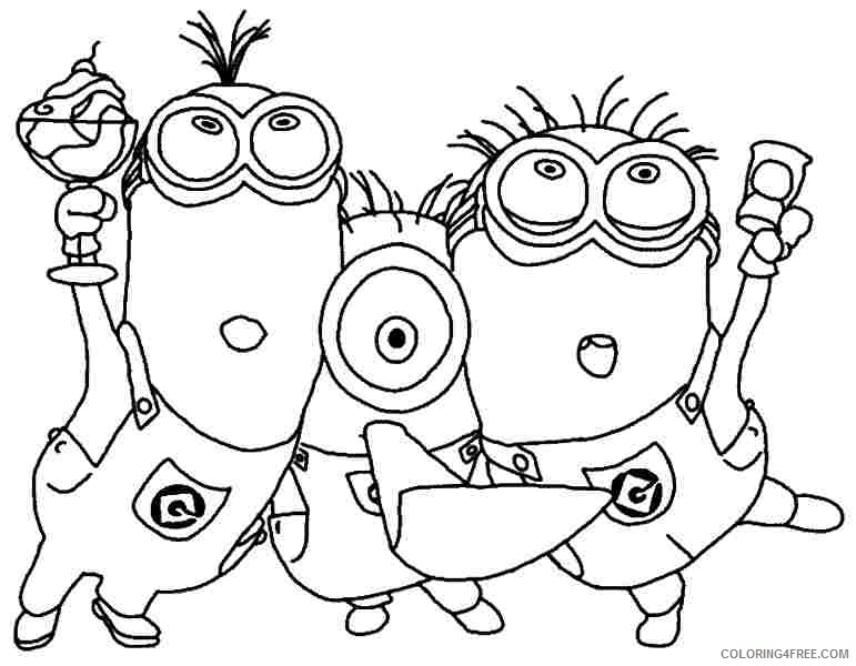 Minions Coloring Pages Holding Banana Coloring4free Coloring4free Com