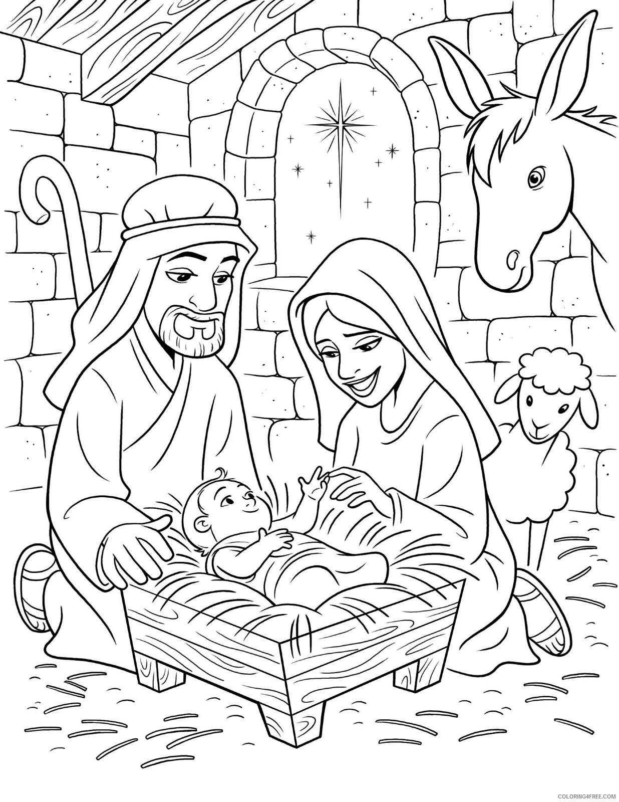 free-nativity-coloring-pages-for-kids-coloring4free-coloring4free