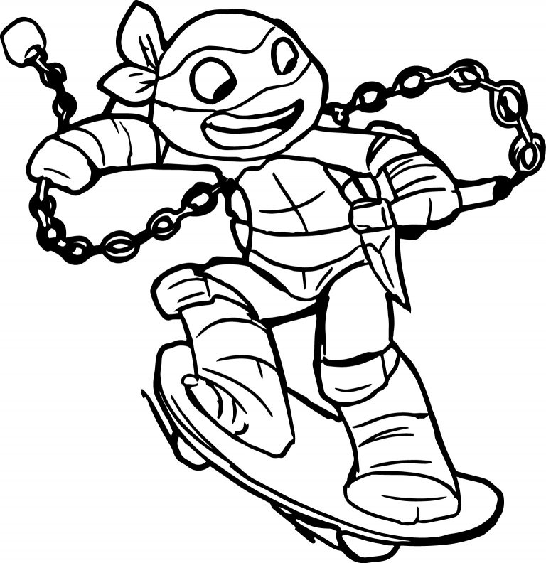 ninja turtle coloring pages mikey Coloring4free