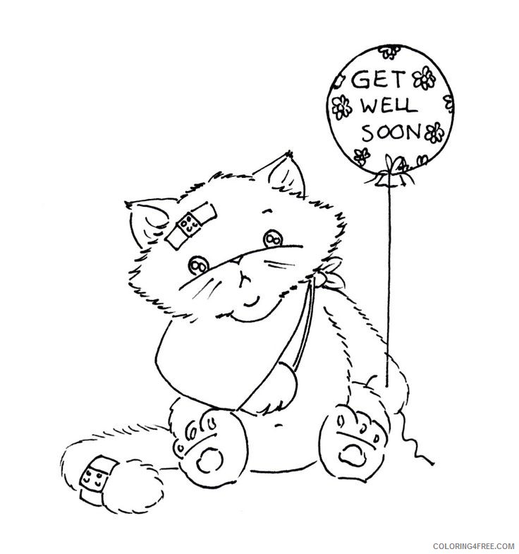 Hello Kitty Get Well Soon Coloring Pages Coloring4free