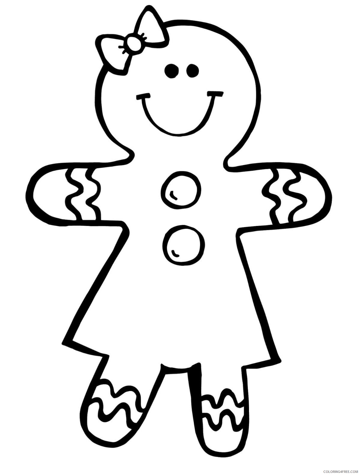 Gingerbread Man Coloring Pages For Girls Coloring4free Coloring4free Com