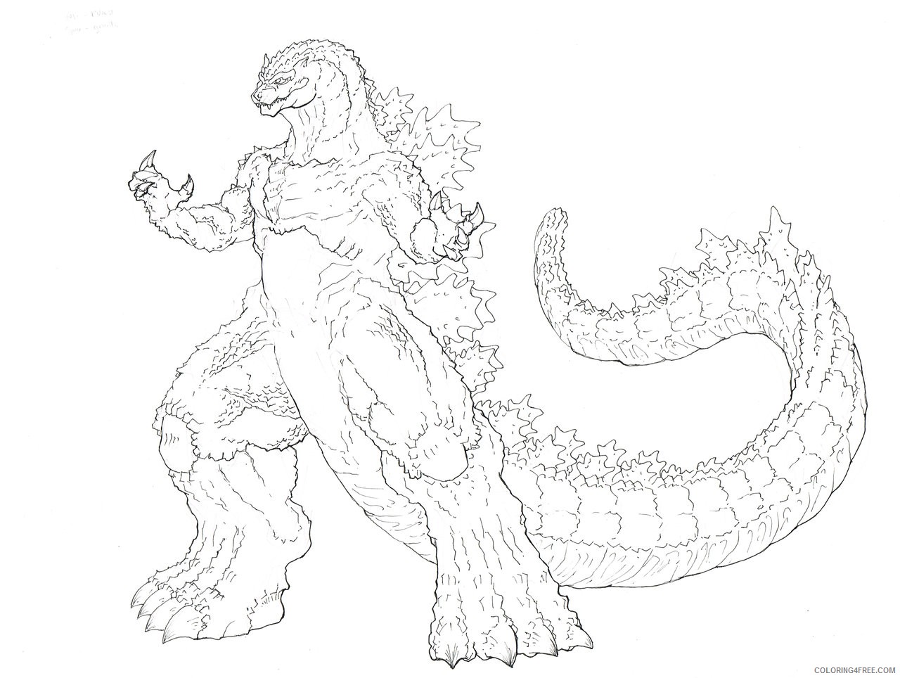 Godzilla Coloring Pages By Tgping Coloring4free Coloring4free Com