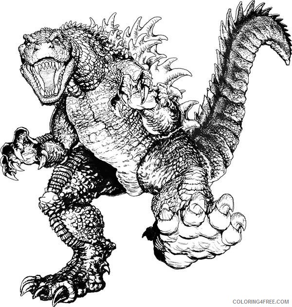 godzilla coloring pages monster coloring4free