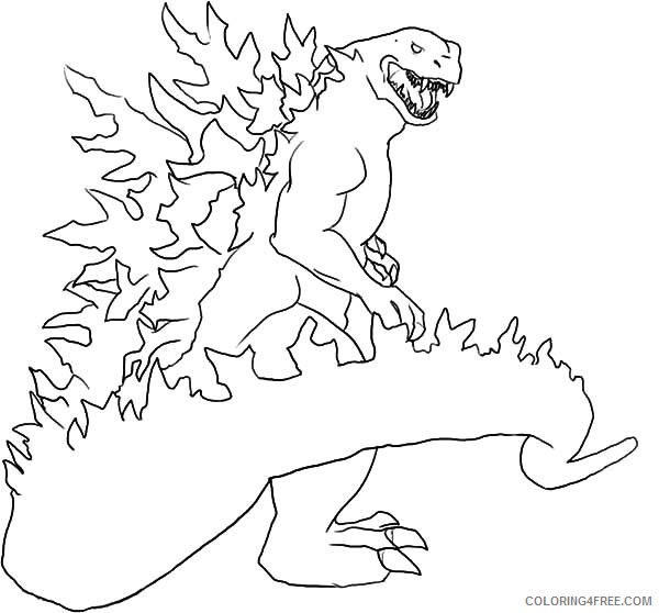 Godzilla Coloring Pages To Print Coloring4free Coloring4free Com