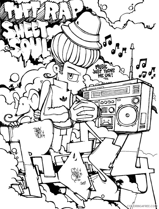 graffiti coloring pages for teenagers Coloring4free - Coloring4Free.com