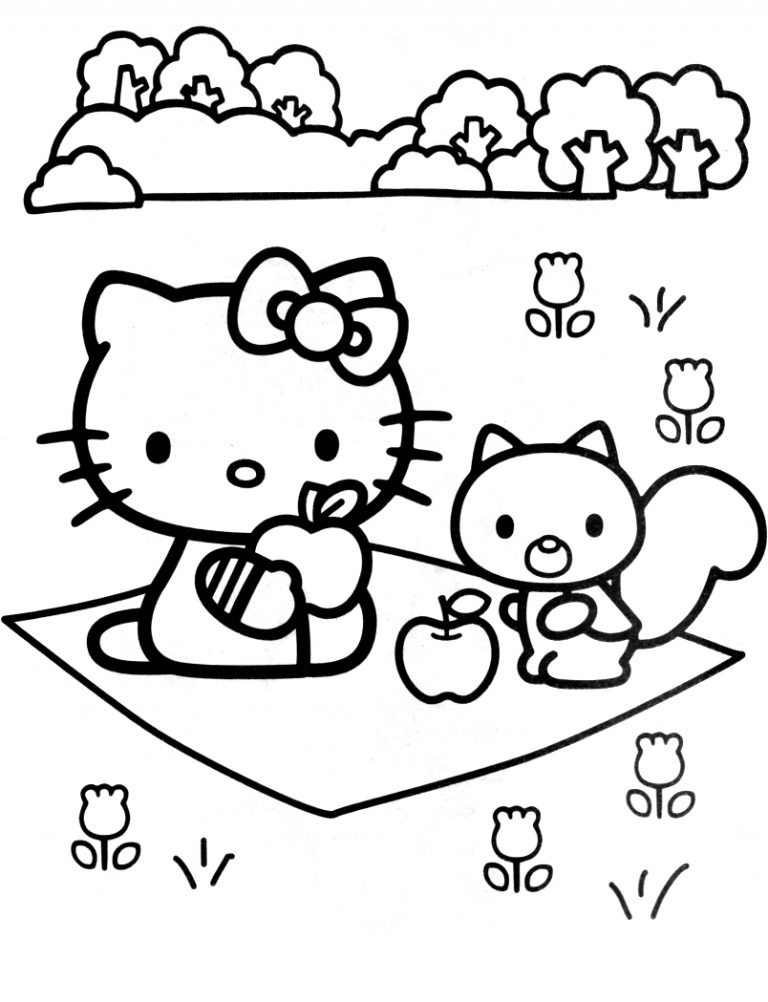 hello kitty coloring pages in zoo Coloring4free - Coloring4Free.com