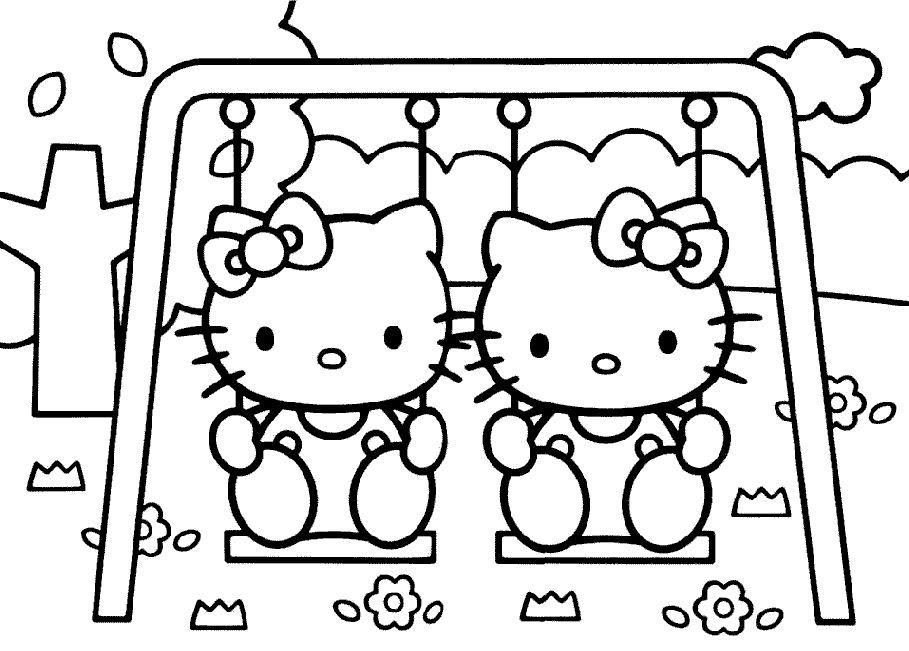 Hello Kitty Coloring Pages In Playground Coloring4free Coloring4free Com