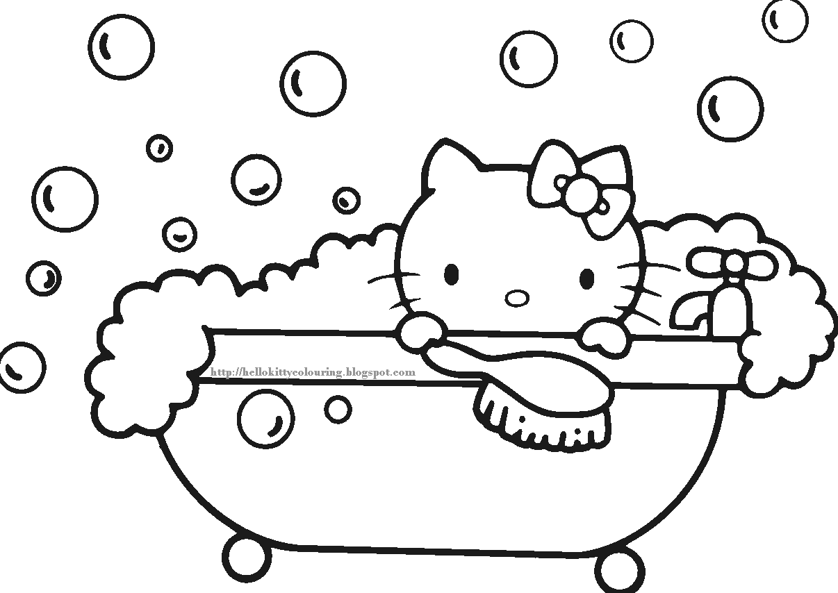 hello kitty coloring pages take a bath coloring4free com coloriage shopkins lait