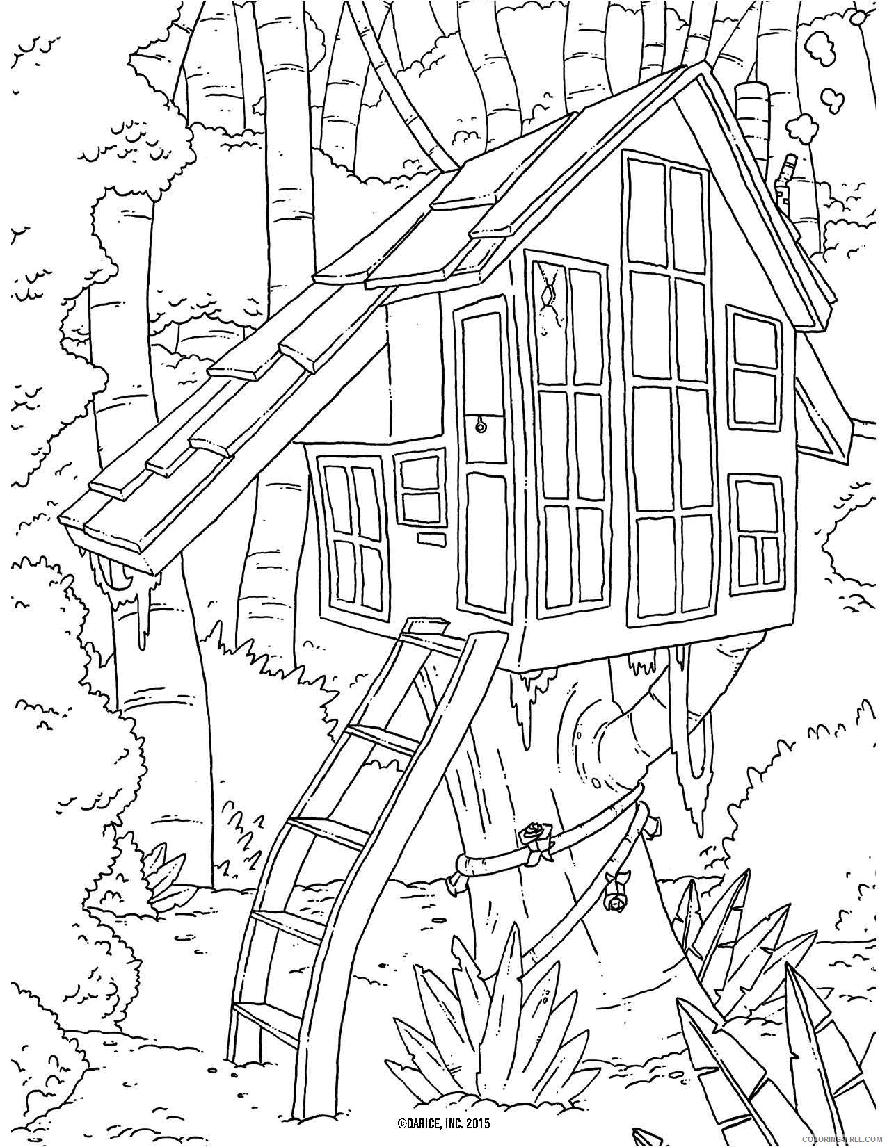 √ Tree House Coloring Pages : Free Tree House Coloring Pages For