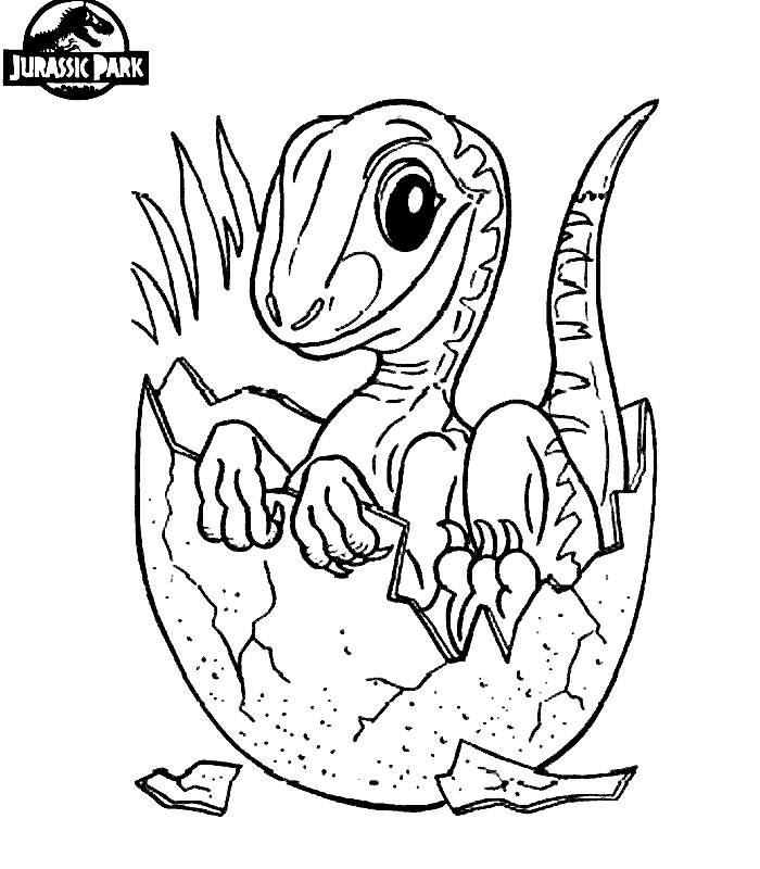 Jurassic Park Coloring Pages Baby Dinosaur Coloring4free Coloring4free Com