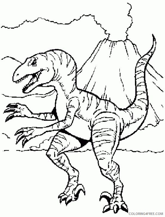 Jurassic Park Coloring Pages Raptor Coloring4free Coloring4free Com
