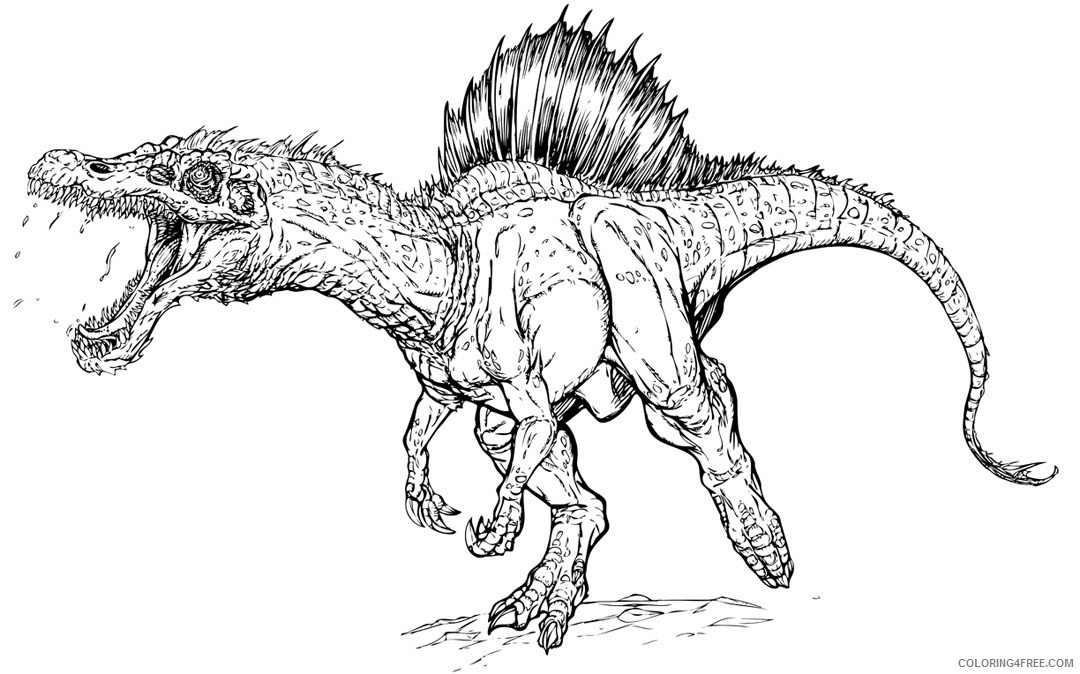 Jurassic Park Coloring Pages Spinosaurus Coloring4free Coloring4Free